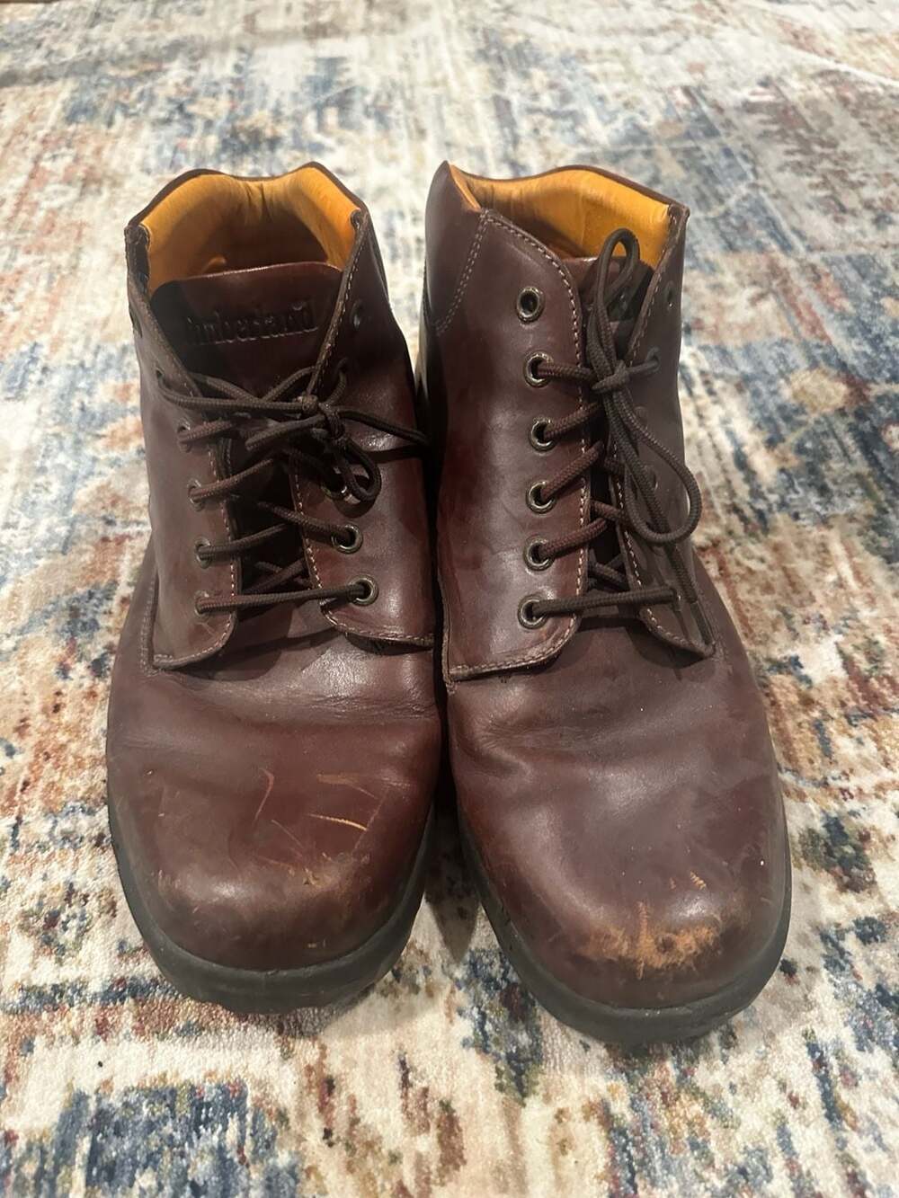 Timberland Leather Boots Brown Scuffed